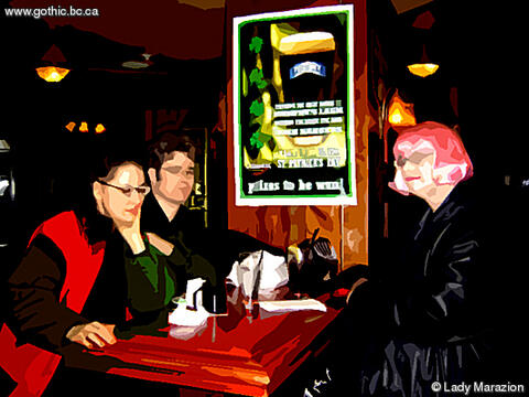 Deej, Ryan, and Felicity at the second Richmond Goth Elysium