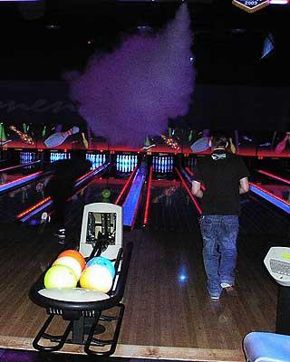 Glowing bowling at Xcalibur.